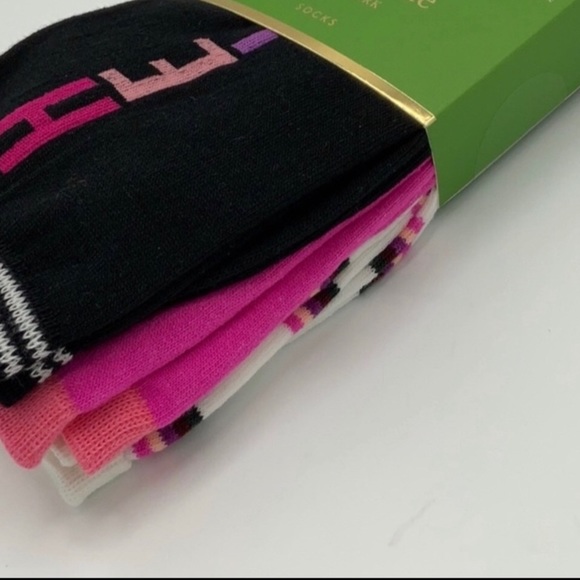 Kate Spade ♠️ HELLO Striped Crew Socks -3PK - Picture 12 of 16